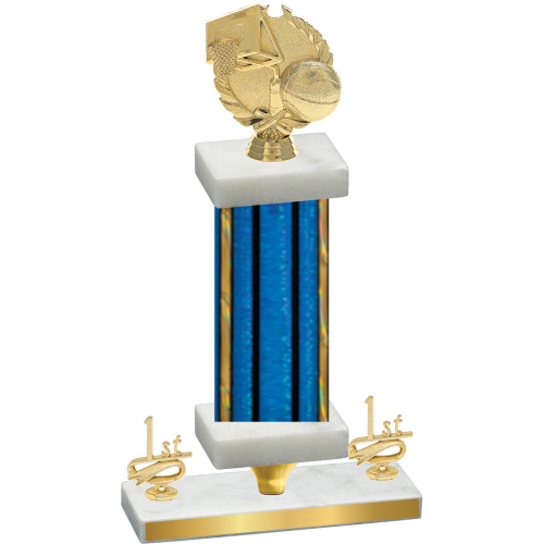 Premium Single Blue Glacier First Place Basketball Trophy