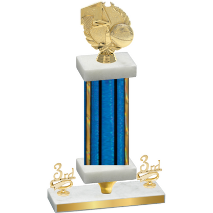 Premium Single Blue Glacier Third Place Basketball Trophy
