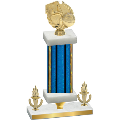 Premium Single Blue Glacier Victory Basketball Trophy