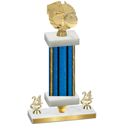 Premium Single Blue Glacier Year Basketball Trophy