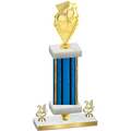 Premium Single Blue Glacier Year Pickleball Trophy