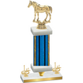 Premium Single Blue Glacier First Place Horses Trophy