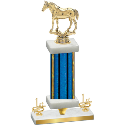 Premium Single Blue Glacier First Place Horses Trophy