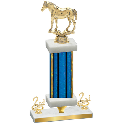 Premium Single Blue Glacier Second Place Horses Trophy