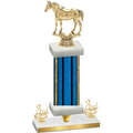 Premium Single Blue Glacier Third Place Horses Trophy