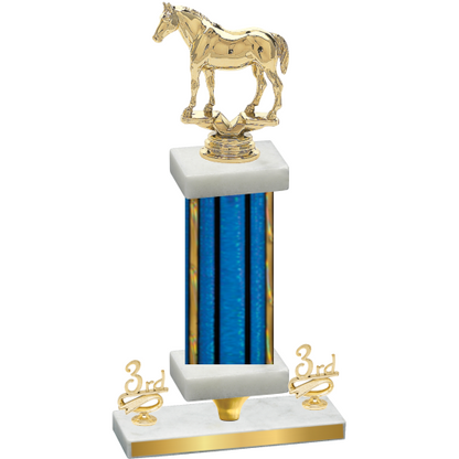 Premium Single Blue Glacier Third Place Horses Trophy