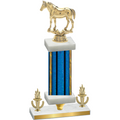 Premium Single Blue Glacier Victory Horses Trophy