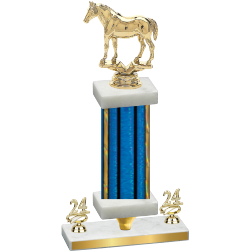 Premium Single Blue Glacier Year Horses Trophy