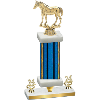 Premium Single Blue Glacier Year Horses Trophy