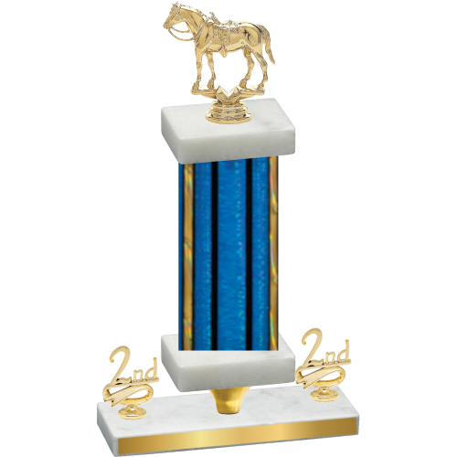 Premium Single Blue Glacier Second Place Horses Trophy