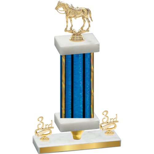 Premium Single Blue Glacier Third Place Horses Trophy