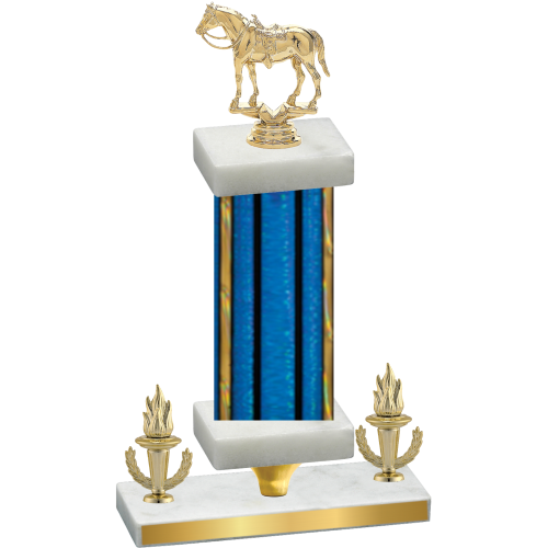 Premium Single Blue Glacier Victory Horses Trophy