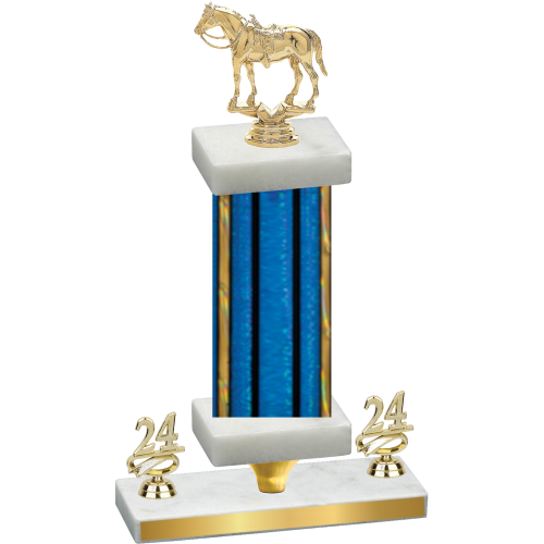 Premium Single Blue Glacier Year Horses Trophy