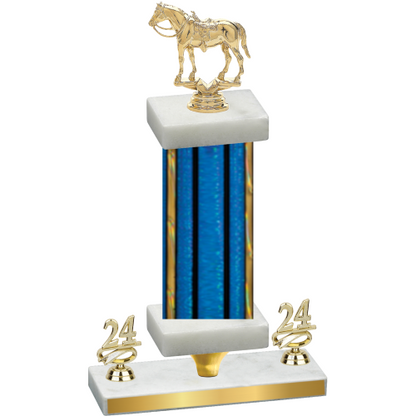 Premium Single Blue Glacier Year Horses Trophy