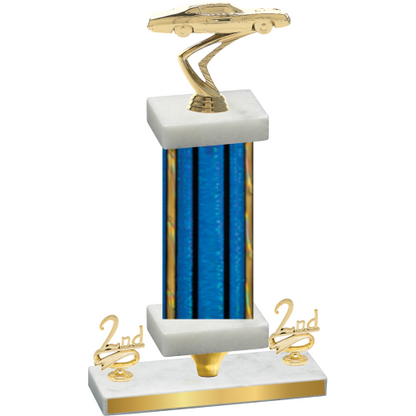 Premium Single Blue Glacier Second Place Cars Trophy
