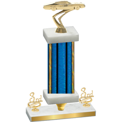 Premium Single Blue Glacier Third Place Cars Trophy