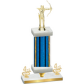Premium Single Blue Glacier Fourth Place Archery Trophy