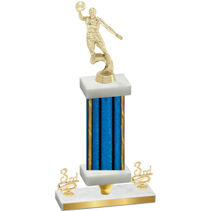 Premium Single Blue Glacier Third Place Basketball Trophy