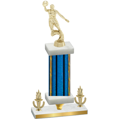 Premium Single Blue Glacier Victory Basketball Trophy