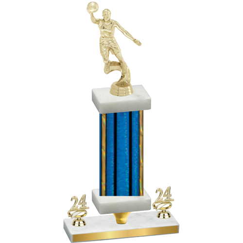 Premium Single Blue Glacier Year Basketball Trophy
