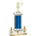 Premium Single Blue Glacier Victory Archery Trophy