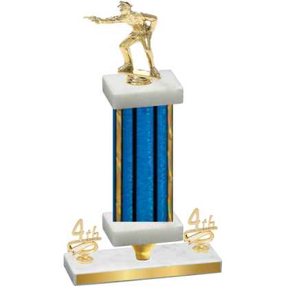 Premium Single Blue Glacier Fourth Place Shooter Trophy