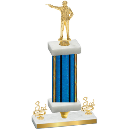 Premium Single Blue Glacier Third Place Shooter Trophy