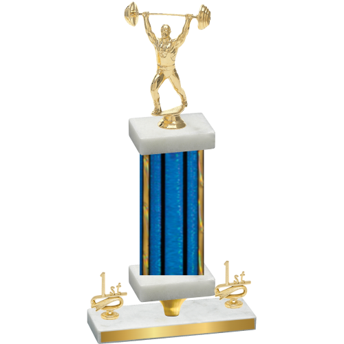 Premium Single Blue Glacier First Place Weights Trophy