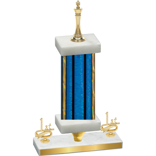 Premium Single Blue Glacier First Place Chess Trophy