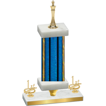 Premium Single Blue Glacier First Place Chess Trophy