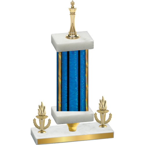 Premium Single Blue Glacier Victory Chess Trophy
