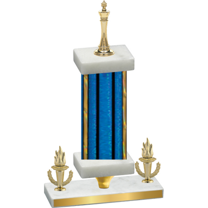 Premium Single Blue Glacier Victory Chess Trophy