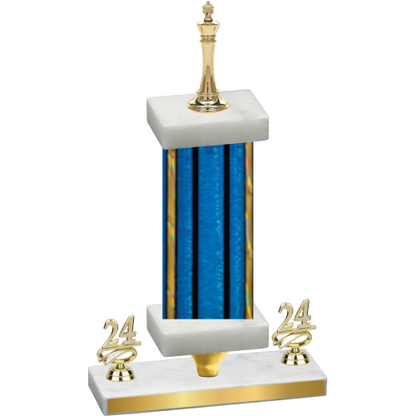 Premium Single Blue Glacier Year Chess Trophy