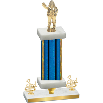 Premium Single Blue Glacier Third Place Holiday Trophy