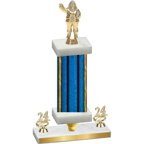 Premium Single Blue Glacier Year Holiday Trophy