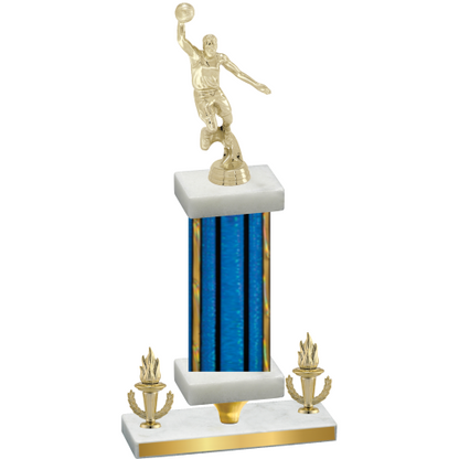 Premium Single Blue Glacier Victory Basketball Trophy