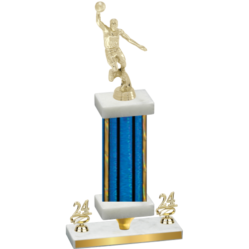 Premium Single Blue Glacier Year Basketball Trophy