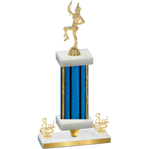 Premium Single Blue Glacier Third Place Majorette Trophy
