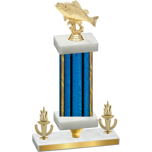 Premium Single Blue Glacier Victory Fishing Trophy