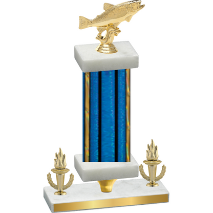 Premium Single Blue Glacier Victory Fishing Trophy
