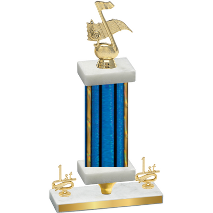 Premium Single Blue Glacier First Place Music Trophy
