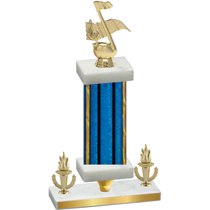 Premium Single Blue Glacier Victory Music Trophy