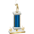 Premium Single Blue Glacier First Place Golf Trophy