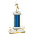 Premium Single Blue Glacier Second Place Golf Trophy