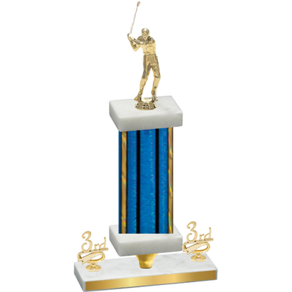 Premium Single Blue Glacier Third Place Golf Trophy