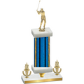 Premium Single Blue Glacier Victory Golf Trophy