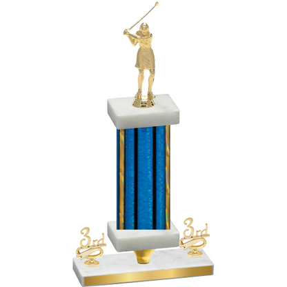 Premium Single Blue Glacier Third Place Golf Trophy