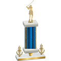 Premium Single Blue Glacier Victory Golf Trophy