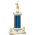 Premium Single Blue Glacier Year Golf Trophy