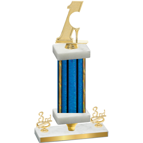 Premium Single Blue Glacier Third Place Golf Trophy